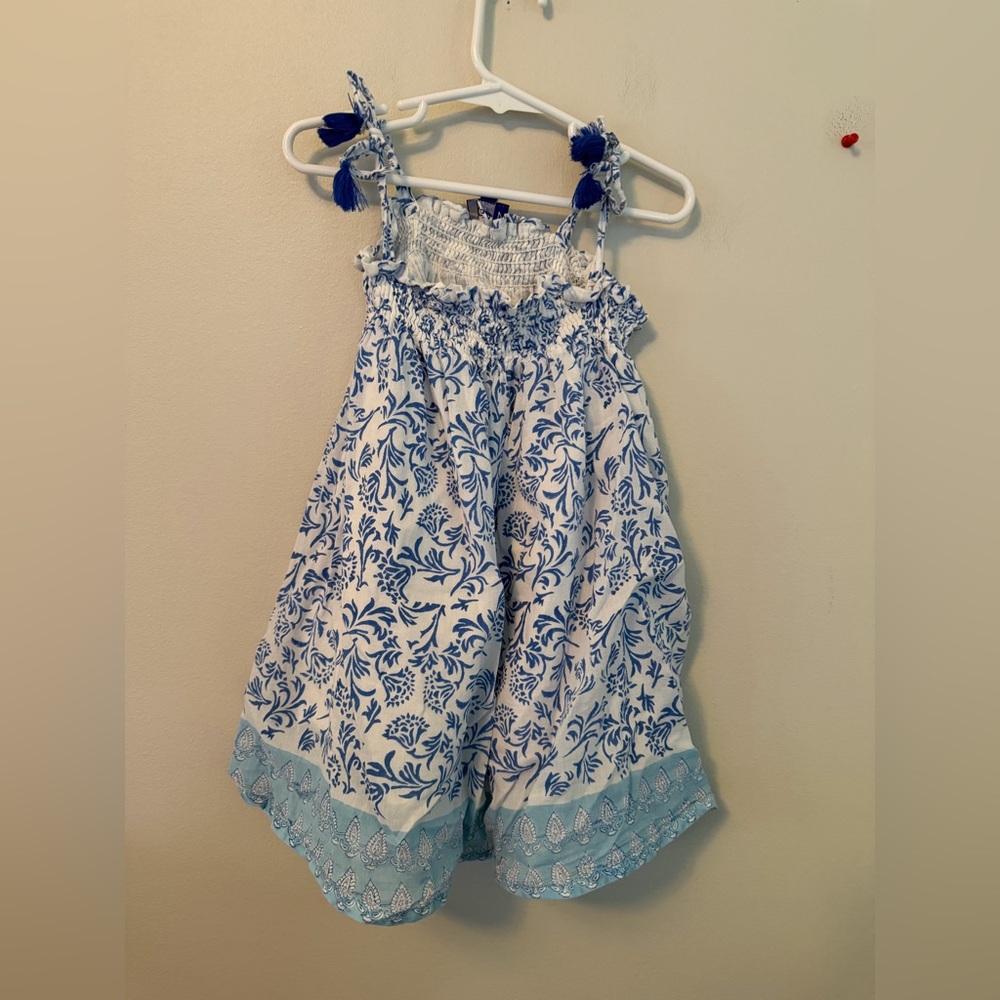 Ro’s Garden Smocked Blue and White Floral Dress